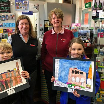 09 Vlc Yr 2 Rafael Nicholson And Lily Box Give Their Paintings Of The Post Office To Carmelina And Annette