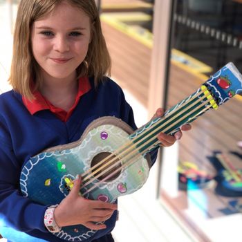 Yr 4 Art Mixed Media Guitars 10