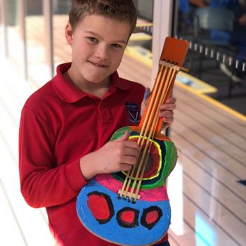 Yr 4 Art Mixed Media Guitars 5