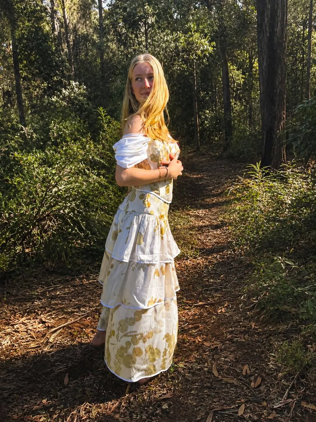Hand-beaded and naturally dyed sustainable HSC Textiles Major Work by Bishop Druitt College student Hannah Gallagher.