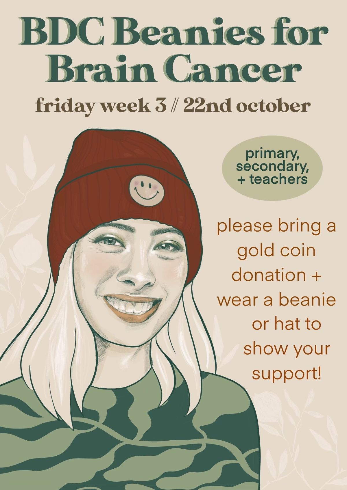 Beanies For Brain Cancer New Date 5 November 2021 Bishop Druitt College 