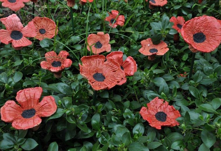 Bunch of handmade Poppies