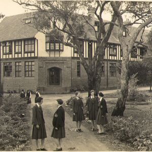 View of southern corner of original school building