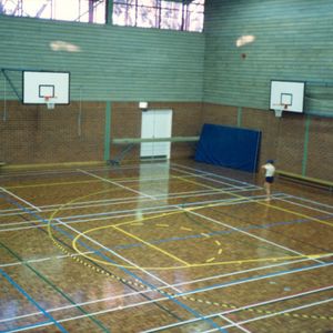 Inside the new gymnasium in 1987