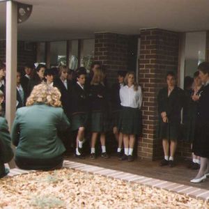 Mrs E McKay opening the Senior Common Room in 1990