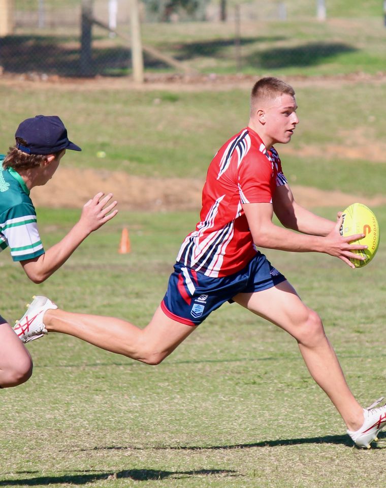 High school students playing sport.