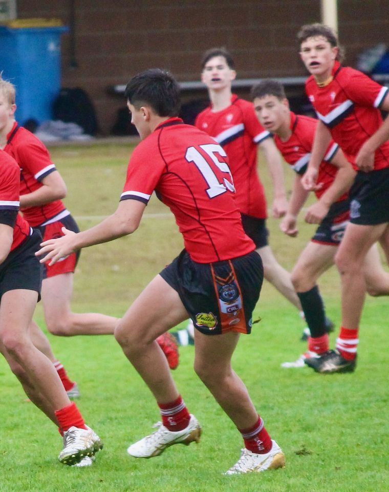 High school students playing sport.