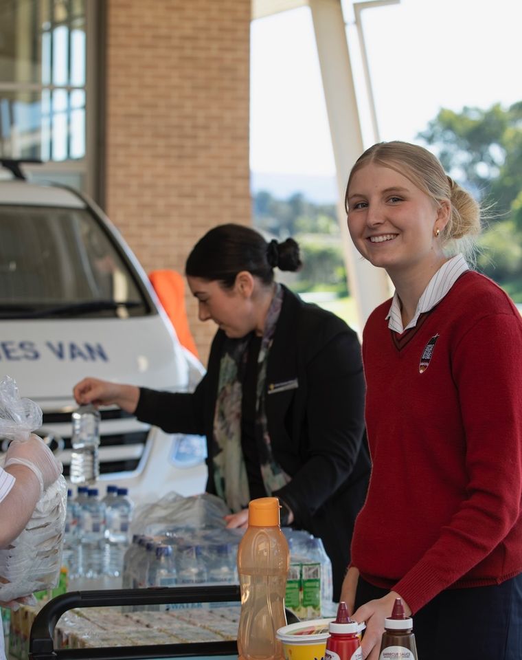 High school students doing volunteer work.