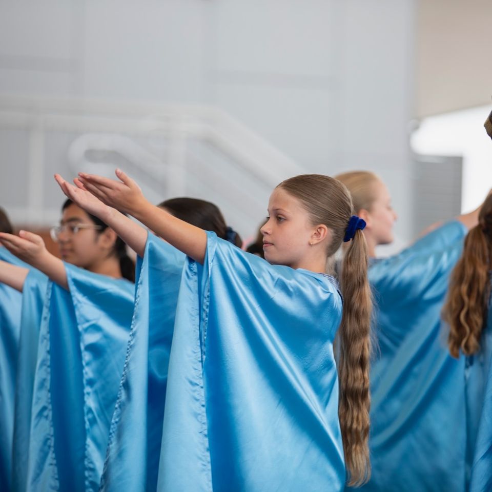 Primary school students liturgical dancing.