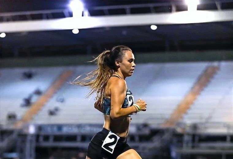 Caitlin on the running track