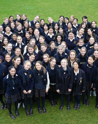 A group shot of the Class of 2023 from Ruyton Girls' School.