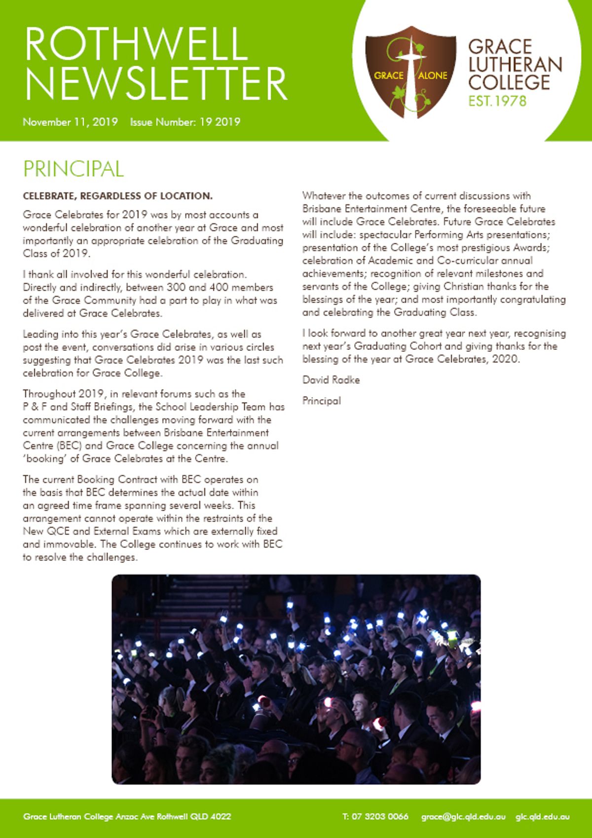Rothwell Newsletter - Issue 19 | Grace Lutheran College