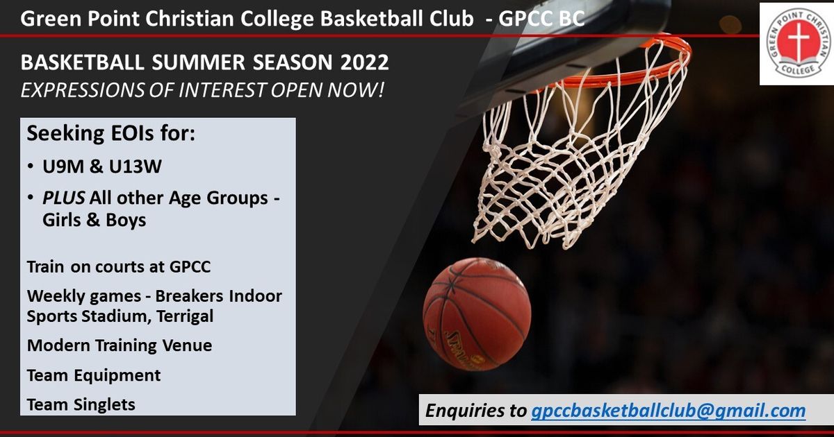 Green Point Christian College Basketball Club Players Needed Green