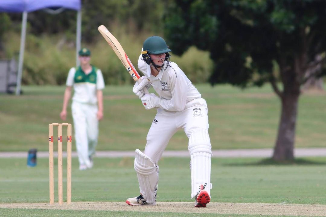 Batsman swinging back to hit a incoming ball