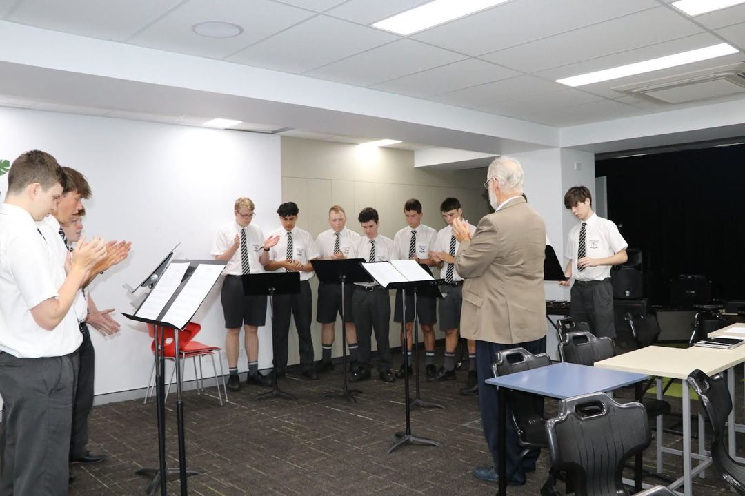 A group of students in a music class