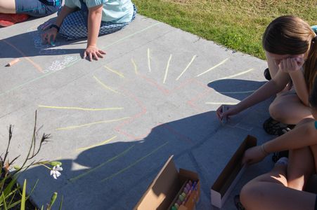 Yr 7 chalk path art 4740