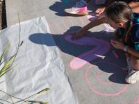 Yr 7 chalk path art 4742