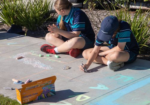 Yr 7 chalk path art 4755