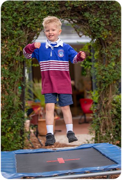 Highview Student on Trampoline
