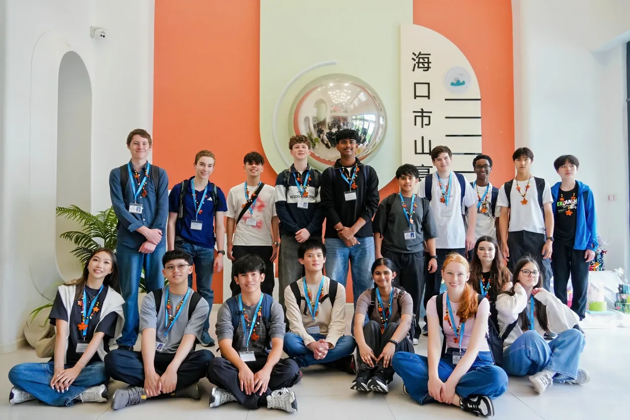 Overnewton students at an international school in Hainan during Overnewton’s 2025 China educational travel tour.