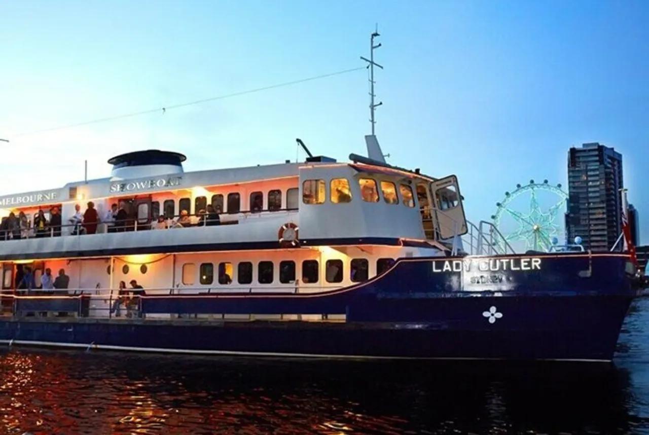 Stock image of the iconic Melbourne river boat, the Lady Cutler, used to promote the Class of 2025 Year 11 Boat Cruise event.