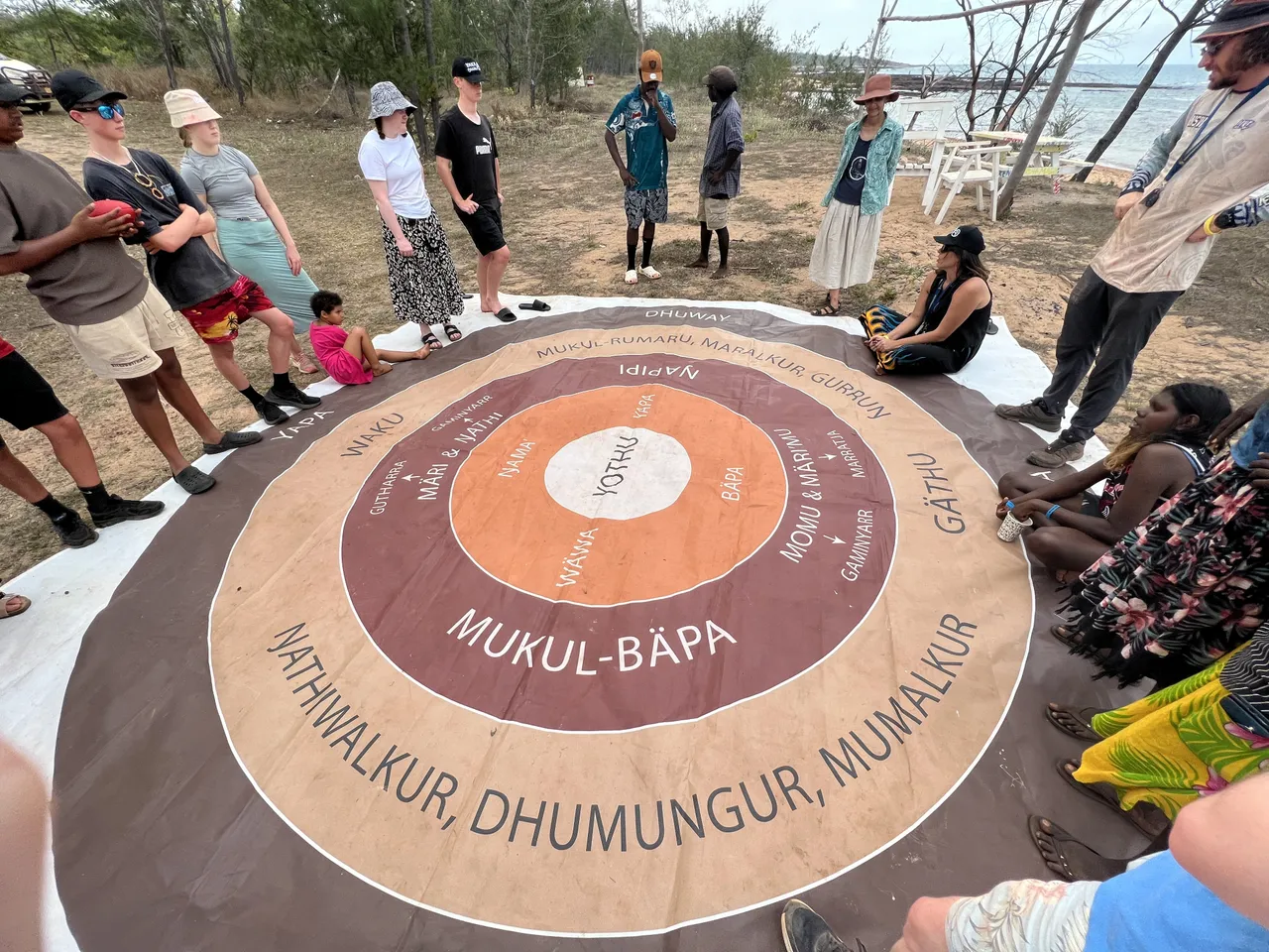 Overnewton student participating in a Learning on Country experience at Galiwin’ku with students from sister Yapa school, Shepherdson College.