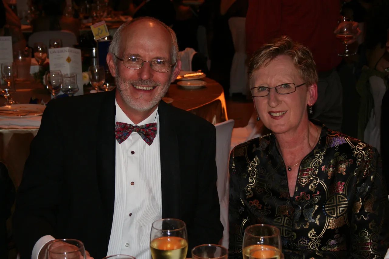 Two past Overnewton Principals celebrating together at the 20-Year Dinner Dance, marking the milestone with warmth, connection, and shared memories.