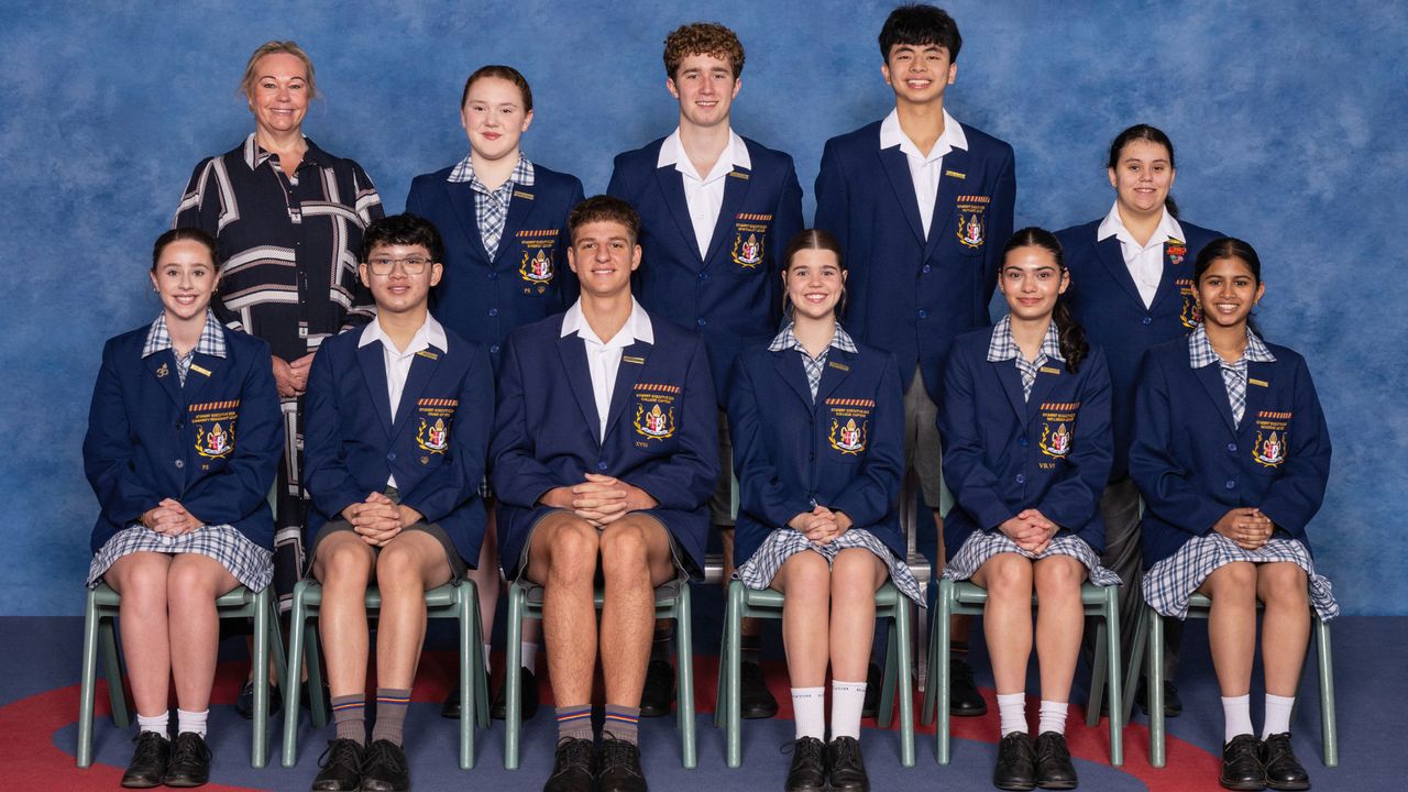 Formal photo of the College Student Executive for 2026 with Principal, Emily FitzSimons.