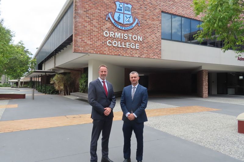 Michael Hornby (right) will succeed Brett Webster as Headmaster and Chief Education Officer of Ormiston College