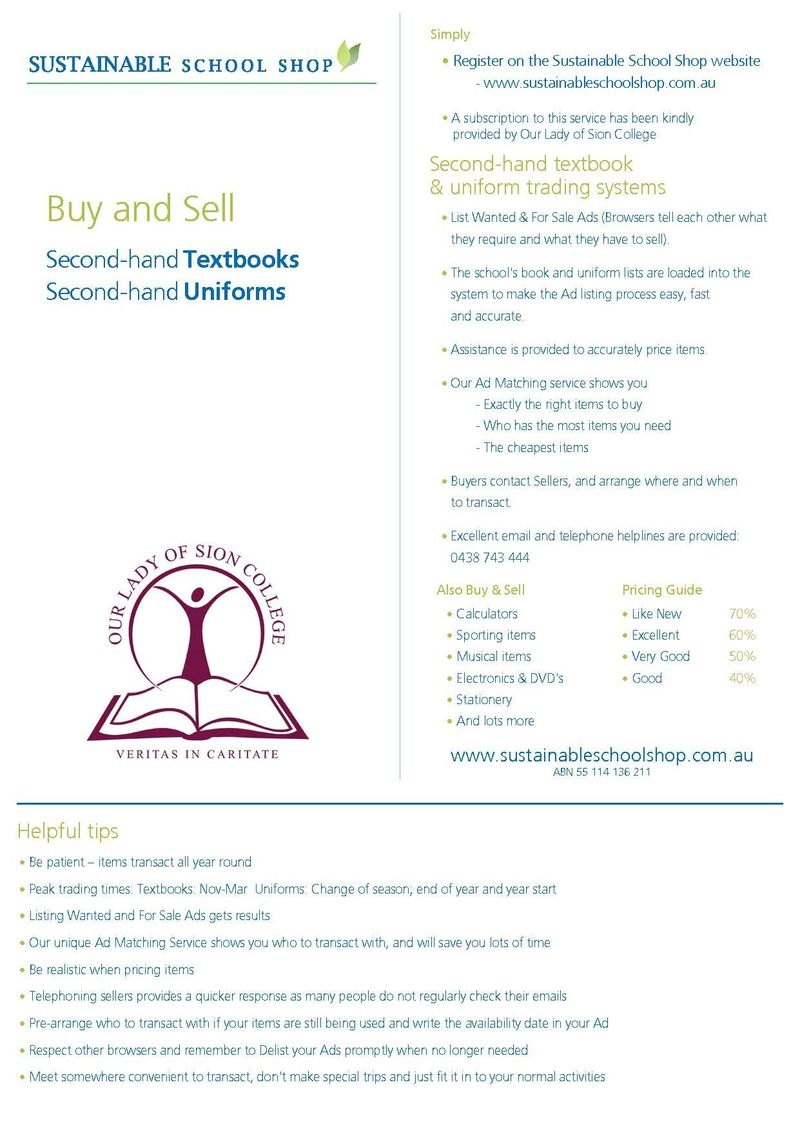Secondhand Textbooks and Uniforms