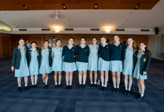 Principal of Penrhos College, Kalea Haran, welcomes students back to Term 2 at the inaugural Veterans Assembly