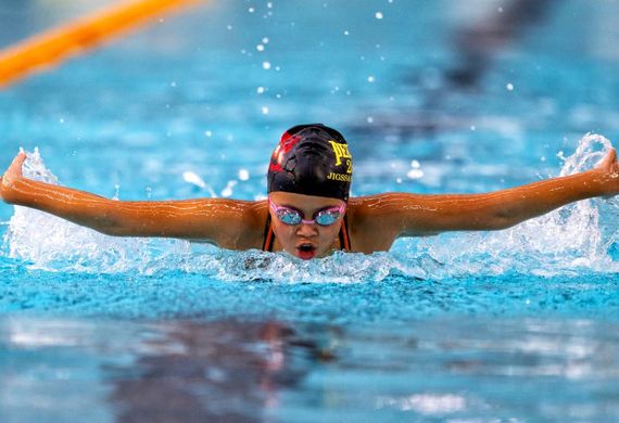 Penrhos College competes in the IGSSA Swimming Carnival at HBF stadium