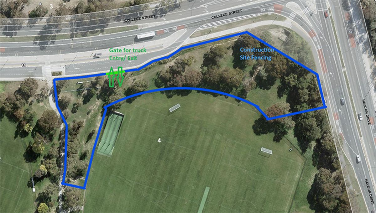 Site fencing around the P&F Oval
