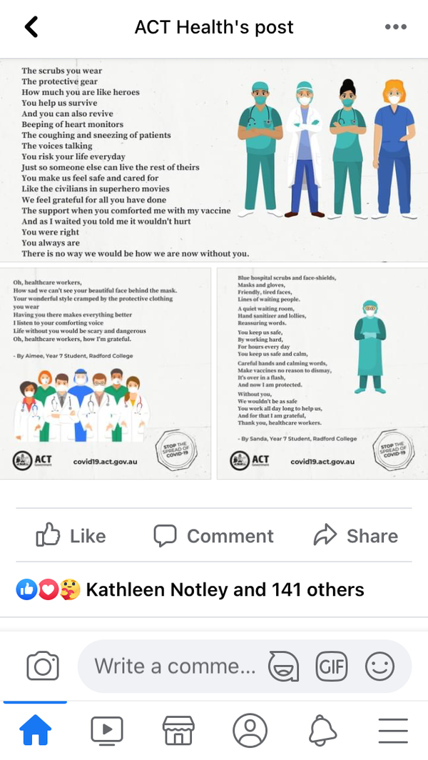 ACT Health social media 2