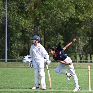Bowling action from the Radford Stars