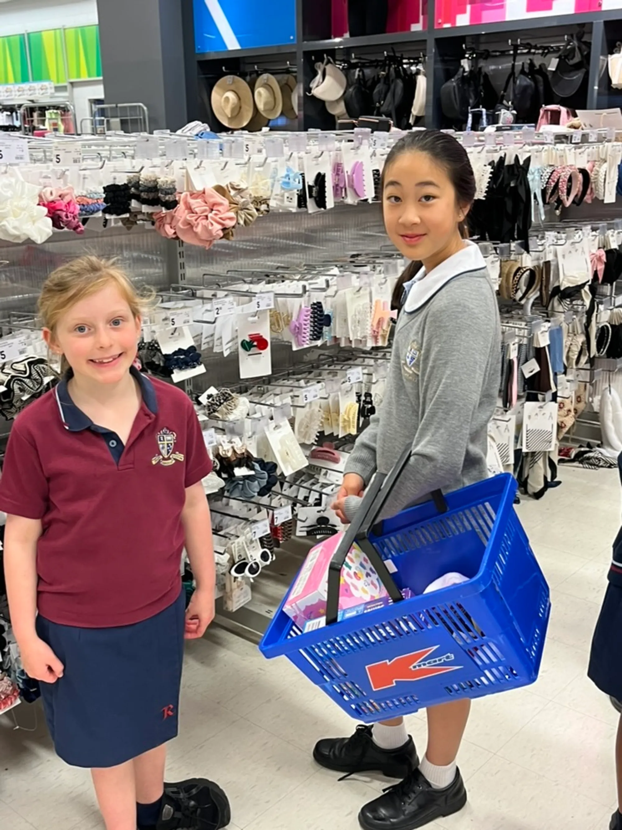 Ellie Passer and Amelia Hardy shopping for Christmas presents.