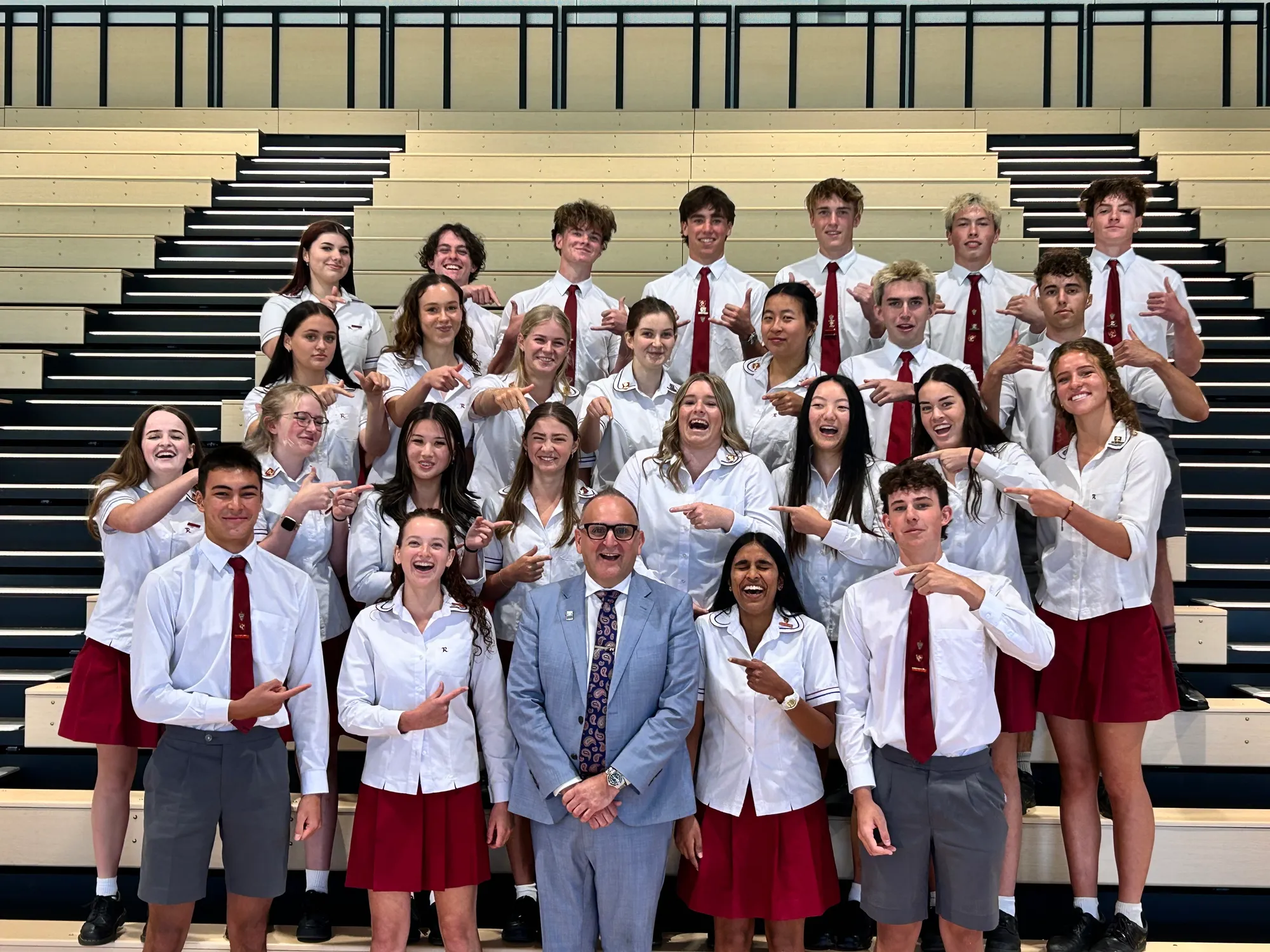 Mr Andy Gordon with 2024 Prefects