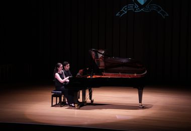 Ruyton alumna Charlotte Roberts (Class of 2021) and her duet partner, Ricardo Roche Idini.