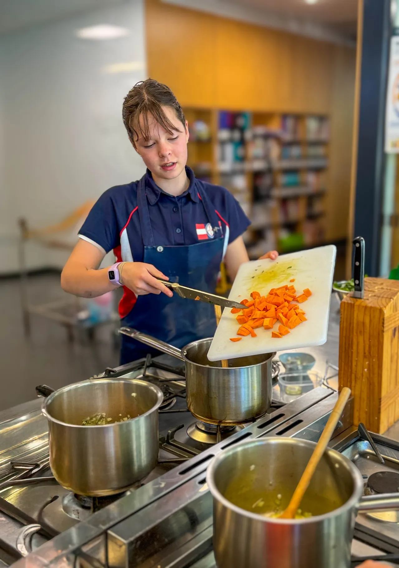 St Michael's Grammar School students participating in Cooking classes as part of the Senior School Extended Tuition program.