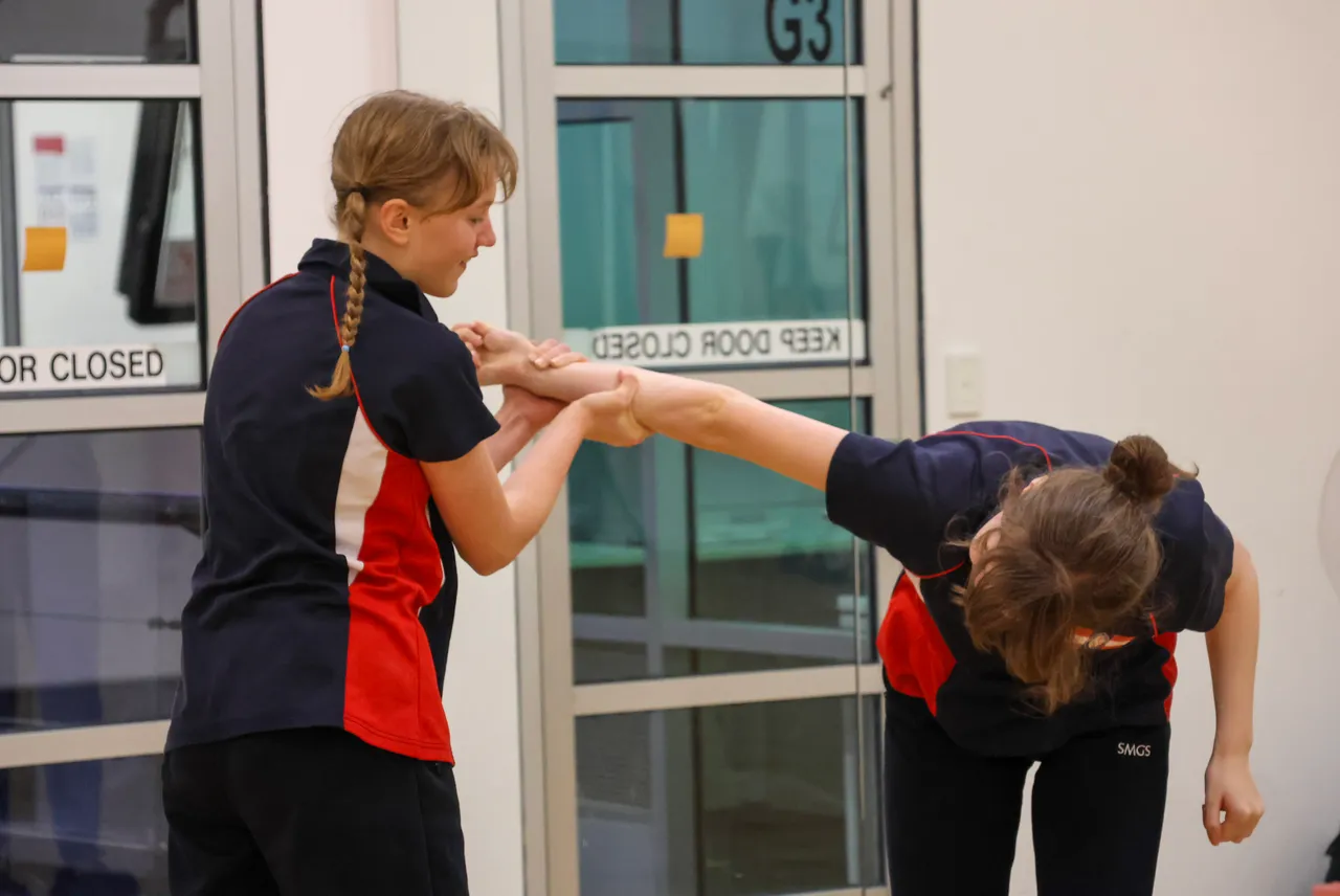 St Michael's Grammar School students practising self-defence skills during the Self Defence Extended Tuition program.