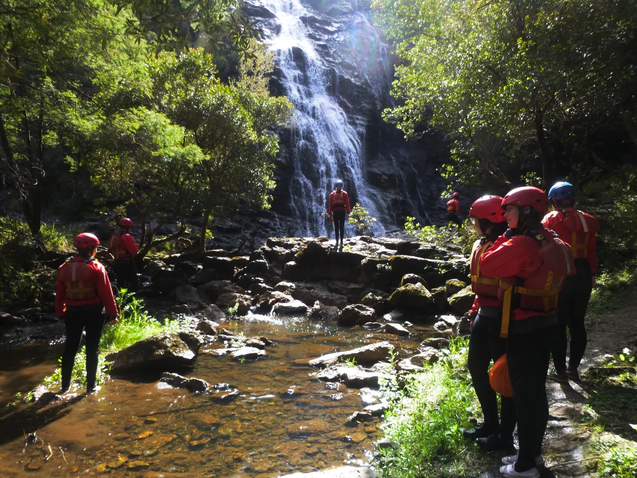 St Michael's Grammar School Year 8 students canoeing or rafting on a Victorian river as part of the Big Rivers outdoor education program.