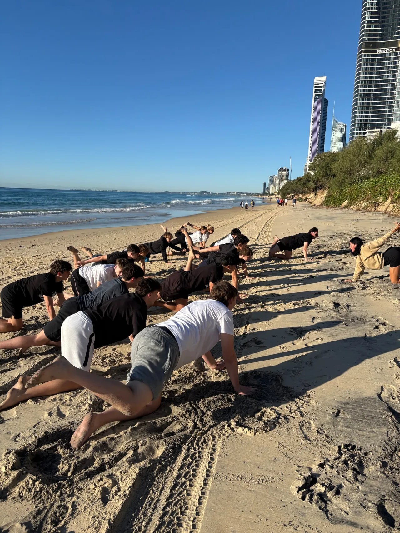 St Michael's Grammar School students participating in elite athletic training during the Professional Sports Experience program on the Gold Coast.