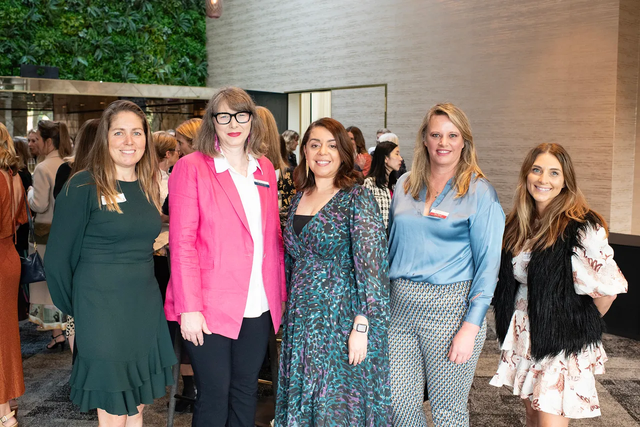 Group of St Michael's Grammar School mums take a group photo at Mothers Day Luncheon