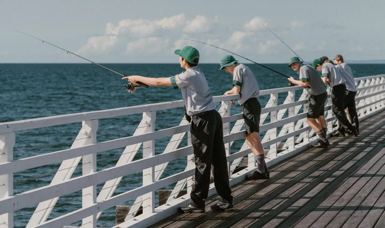 Students fishing at the Shorncliffe Pier